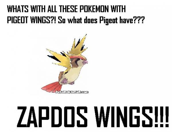Pigeot with Zapdos wings